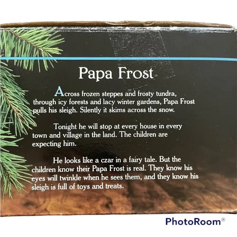 Papa Frost Blue fabric mache ornament Vintage The Heritage Santa Collection RARE